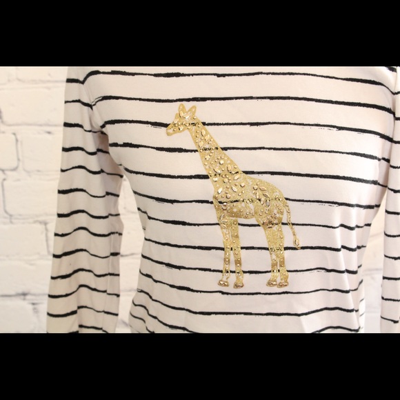 Karen Scott Striped Beaded Glitter Giraffe Top - Picture 2 of 4